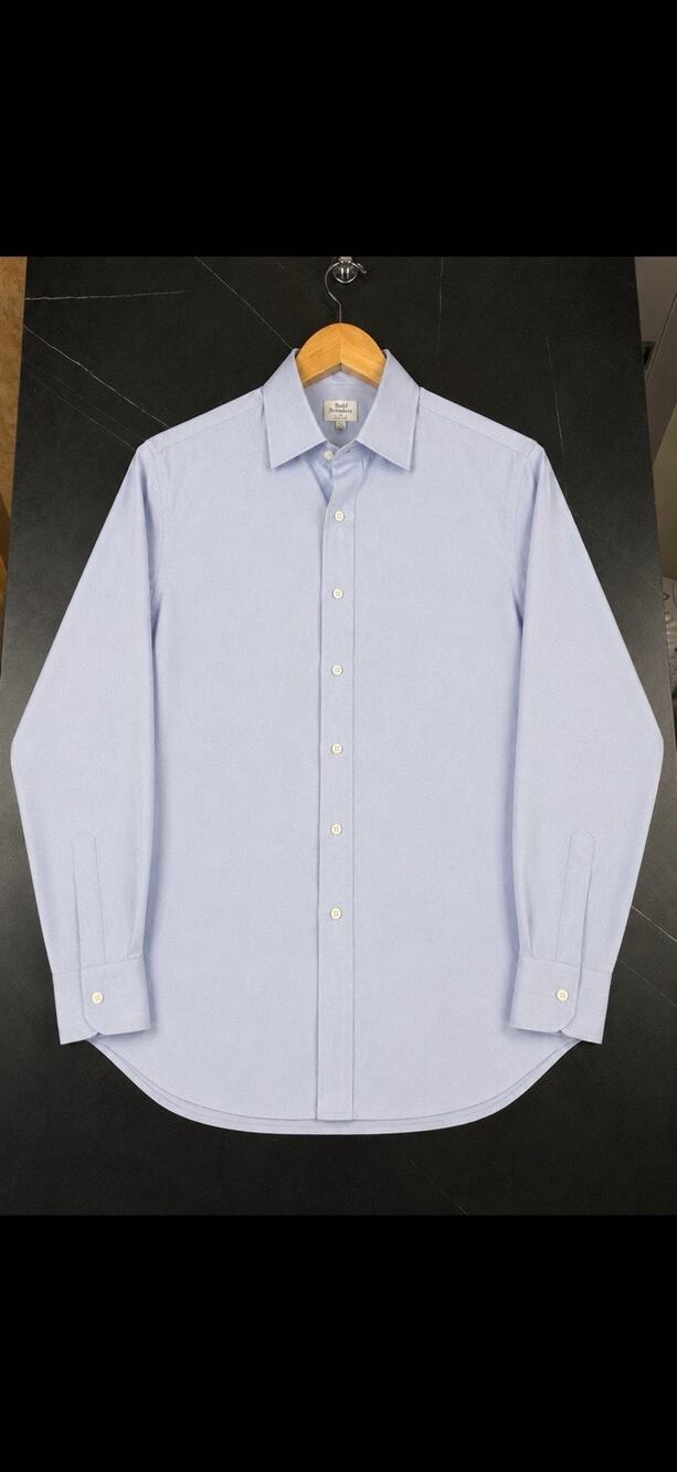 Budd Shirtmakers Men’s 16 Blue Dress Shirt Made In England Luxury Formal